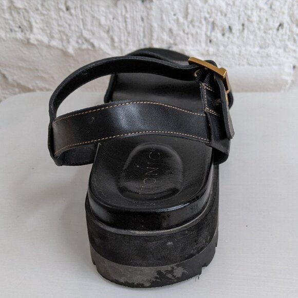 VIONIC BLACK LEATHER SANADLS SIZE 9.5 - Picture 5 of 8
